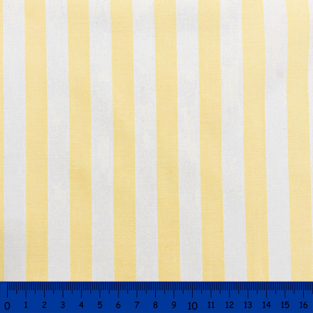 Tricoline Listras Grandes Fio Tinto 100% Algodão - Amarelo