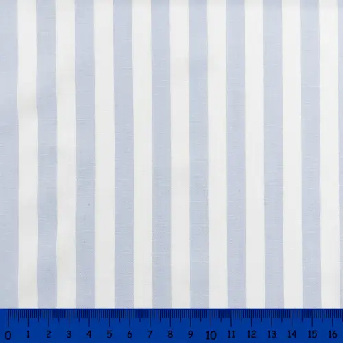 Tricoline Listras Grandes Fio Tinto 100% Algodão - Azul bebê