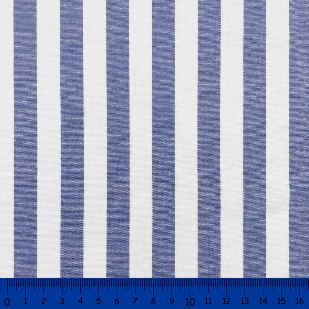 Tricoline Listras Grandes Fio Tinto 100% Algodão - Azul royal