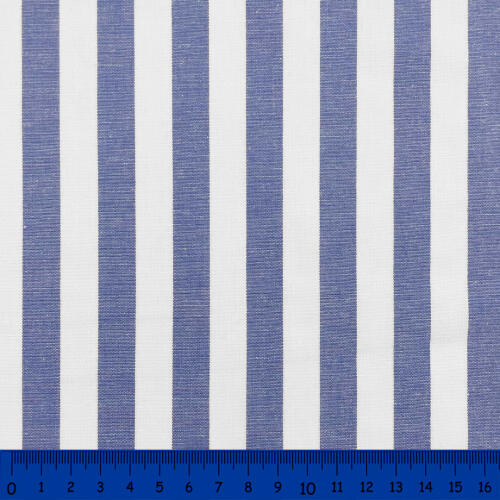 Tricoline Listras Grandes Fio Tinto 100% Algodão - Azul royal