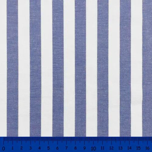 Tricoline Listras Grandes Fio Tinto 100% Algodão - Azul royal