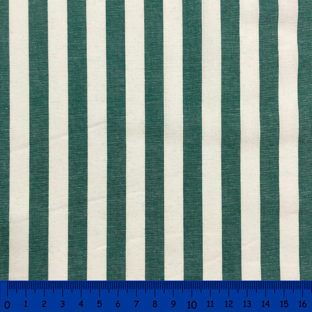 Tricoline Listras Grandes Fio Tinto 100% Algodão - Verde bandeira