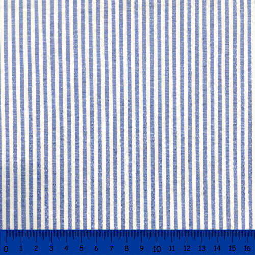 Tricoline Listras Médias Fio Tinto 100% Algodão - Azul royal