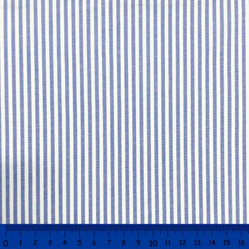 Tricoline Listras Médias Fio Tinto 100% Algodão - Azul royal
