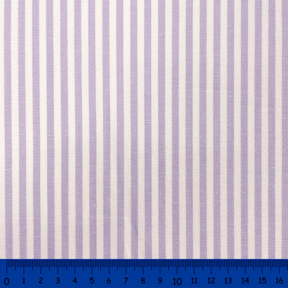 Tricoline Listras Médias Fio Tinto 100% Algodão - Lilás Tricoline Listras Médias Fio Tinto 100% Algodão - Lilás