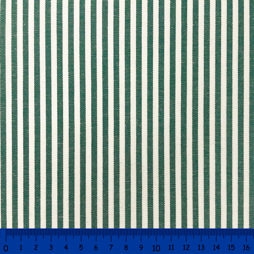 Tricoline Listras Médias Fio Tinto 100% Algodão - Verde bandeira