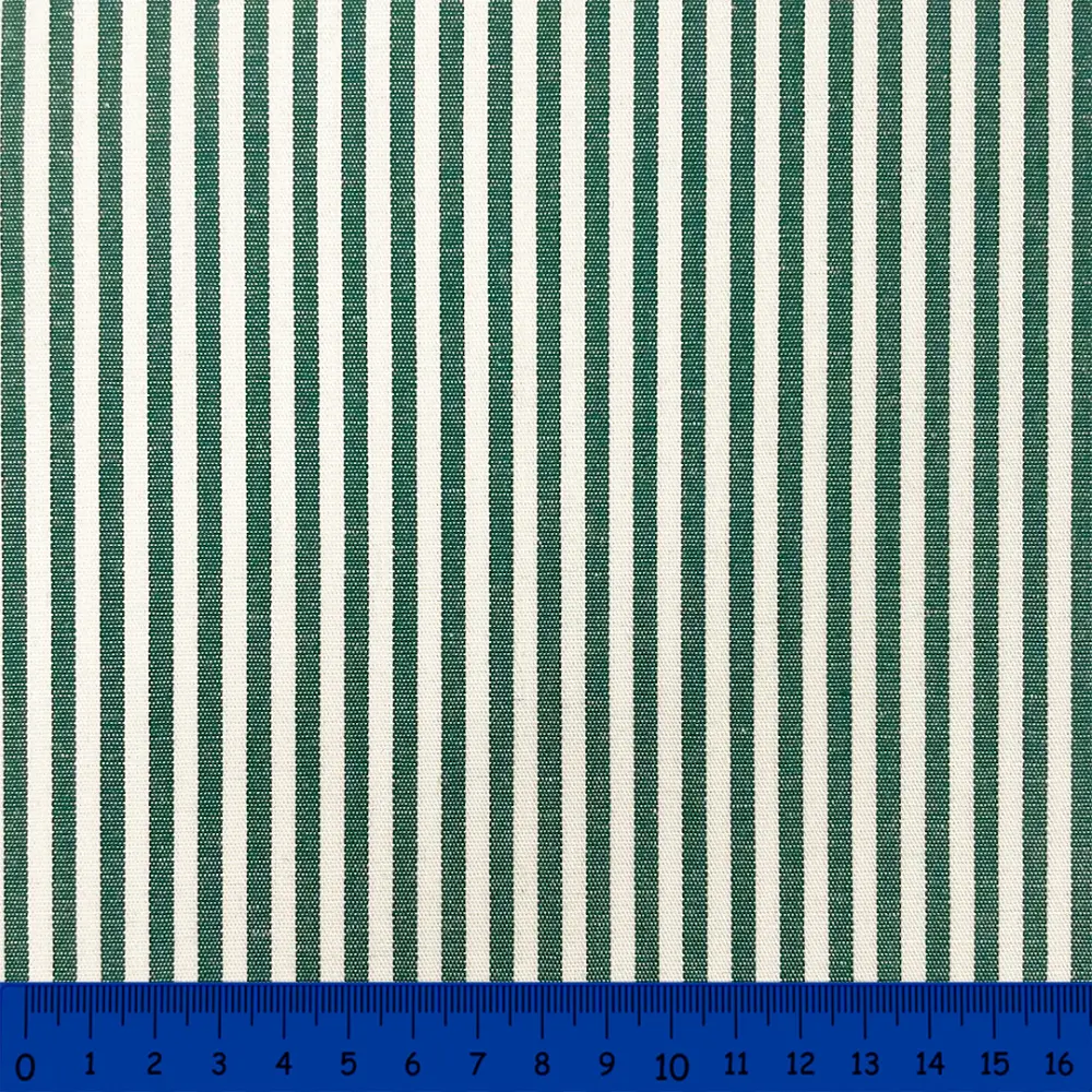 Tricoline Listras Médias Fio Tinto 100% Algodão - Verde bandeira Tricoline Listras Médias Fio Tinto 100% Algodão - Verde bandeira