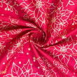 Tricoline Natal Contorno Flores com Glitter 100% Algodão - 1,50m largura - Vermelho