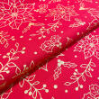 Tricoline Natal Contorno Flores com Glitter 100% Algodão - 1,50m largura - Vermelho