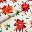 Tricoline Natal Flor Glitter Fundo Palha 100% Algodão 1,50m largura - Variante 1
