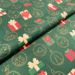Tricoline Natal Presentes fundo Verde 100% Algodão - 1,50m largura - Variante 1