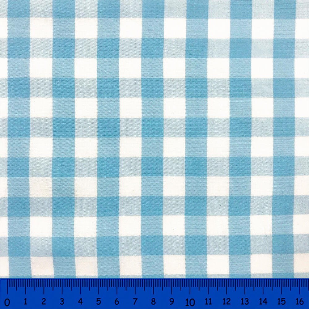 Tricoline Xadrez Fio Tinto - Extra Grande - 100% Algodão - Azul bebê