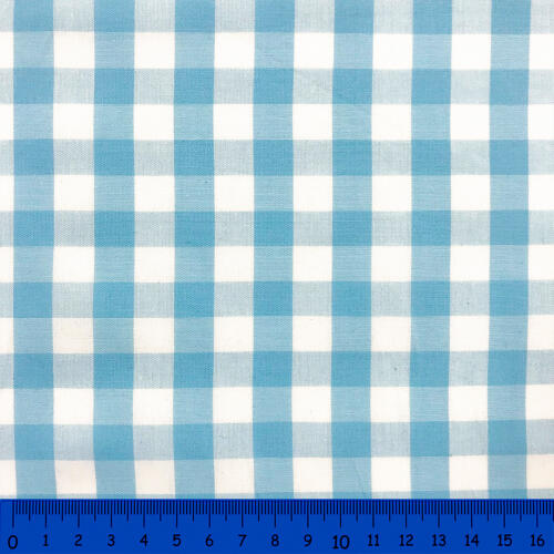 Tricoline Xadrez Fio Tinto - Extra Grande - 100% Algodão - Azul bebê