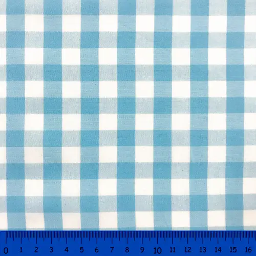 Tricoline Xadrez Fio Tinto - Extra Grande - 100% Algodão - Azul bebê