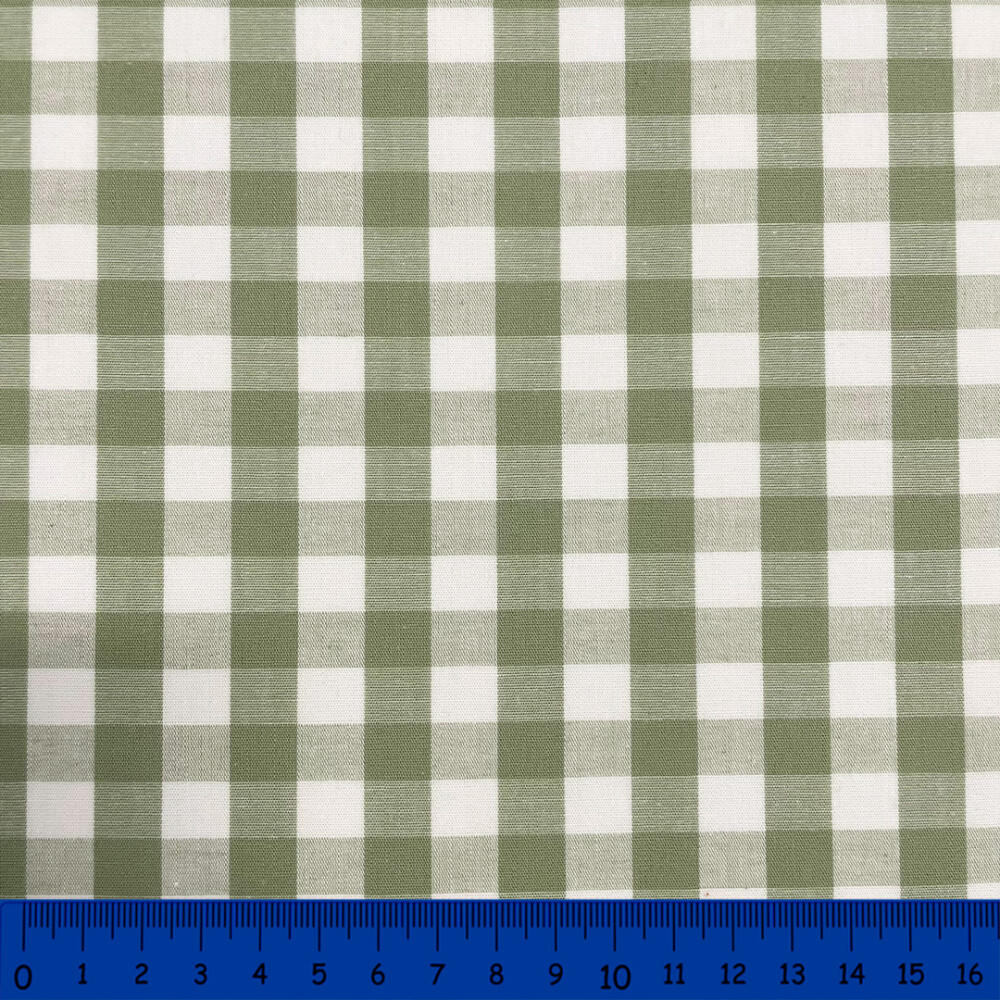 Tricoline Xadrez Fio Tinto - Extra Grande - 100% Algodão - Verde envelhecido