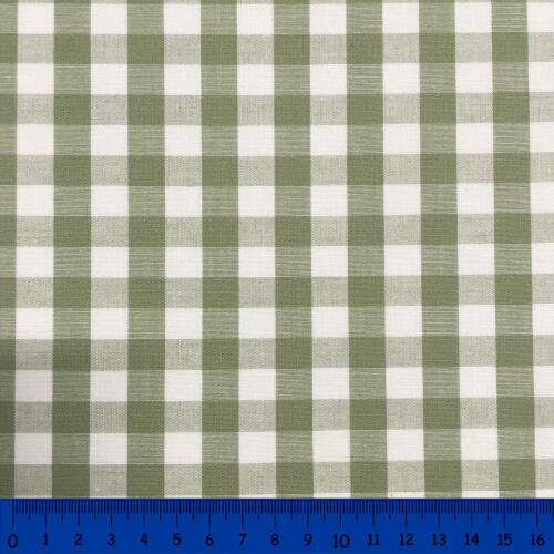 Tricoline Xadrez Fio Tinto - Extra Grande - 100% Algodão - Verde envelhecido