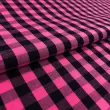 Tricoline Xadrez Fio Tinto - Extra Grande - 100% Algodão - Pink com preto