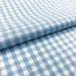 Tricoline Xadrez Fio Tinto - Grande - 100% Algodão - Azul bebê