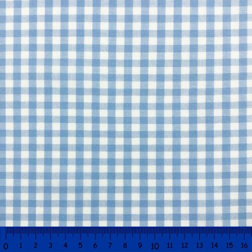 Tricoline Xadrez Fio Tinto - Grande - 100% Algodão - Azul bebê