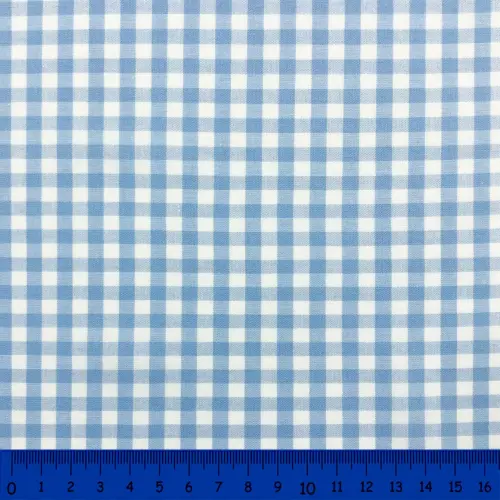 Tricoline Xadrez Fio Tinto - Grande - 100% Algodão - Azul bebê