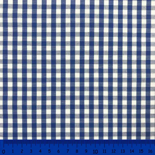 Tricoline Xadrez Fio Tinto - Grande - 100% Algodão - Azul royal