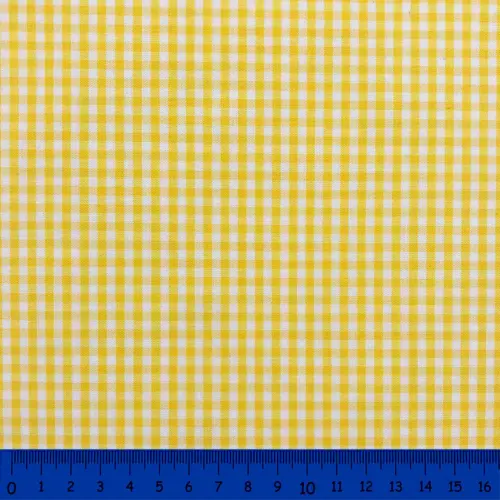 Tricoline Xadrez Fio Tinto - Médio - 100% Algodão - Amarelo