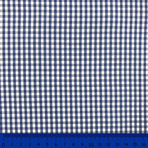 Tricoline Xadrez Fio Tinto - Médio - 100% Algodão - Azul royal