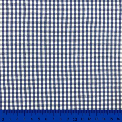 Tricoline Xadrez Fio Tinto - Médio - 100% Algodão - Azul royal