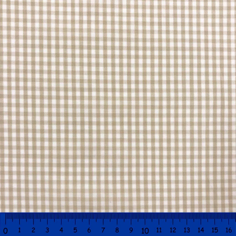 Tricoline Xadrez Fio Tinto - Médio - 100% Algodão - Bege Tricoline Xadrez Fio Tinto - Médio - 100% Algodão - Bege