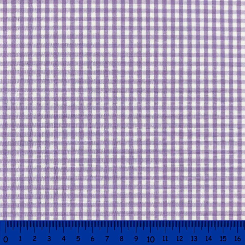 Tricoline Xadrez Fio Tinto - Médio - 100% Algodão - Lilás