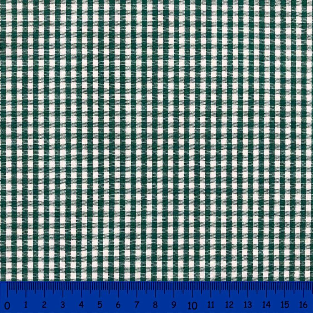 Tricoline Xadrez Fio Tinto - Médio - 100% Algodão - Verde bandeira