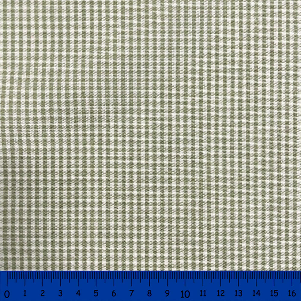 Tricoline Xadrez Fio Tinto - Pequeno - 100% Algodão - Verde envelhecido
