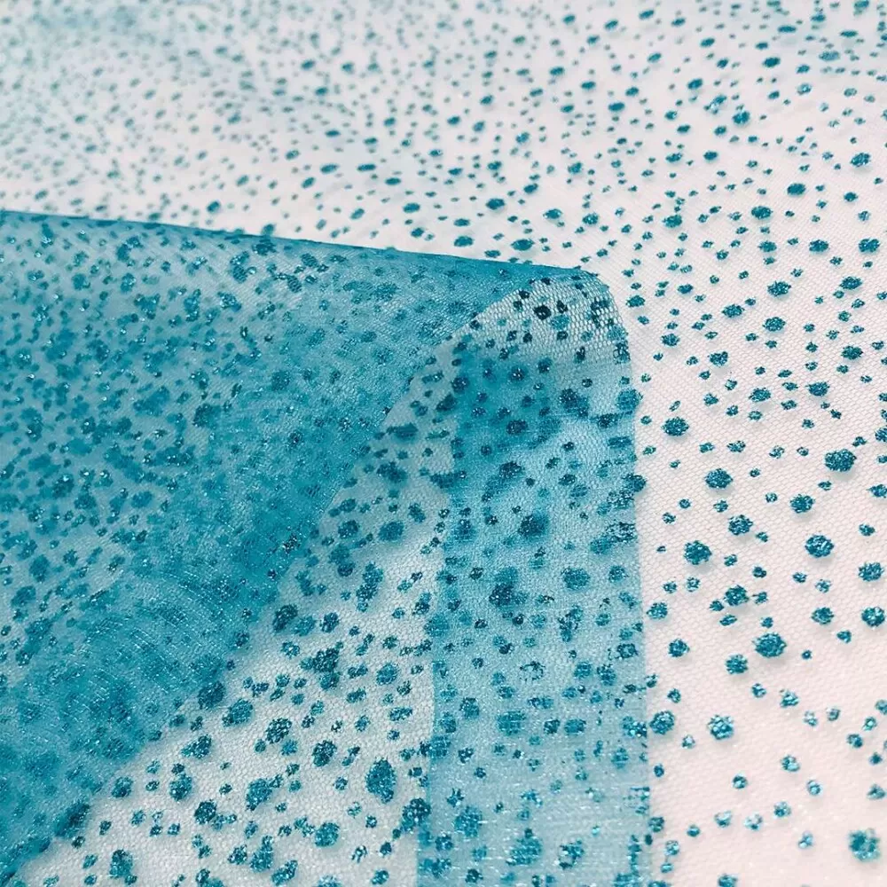 Tule P.A. com Bolinhas de Glitter Permanente 100% Poliester 1,55m largura - Tifany Tule P.A. com Bolinhas de Glitter Permanente 100% Poliester 1,55m largura - Tifany